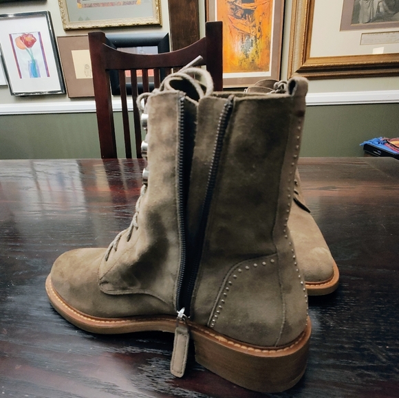 Aquatalia "Ali" Suede Lace-Up Combat Boots in size US 10 - Picture 7 of 10